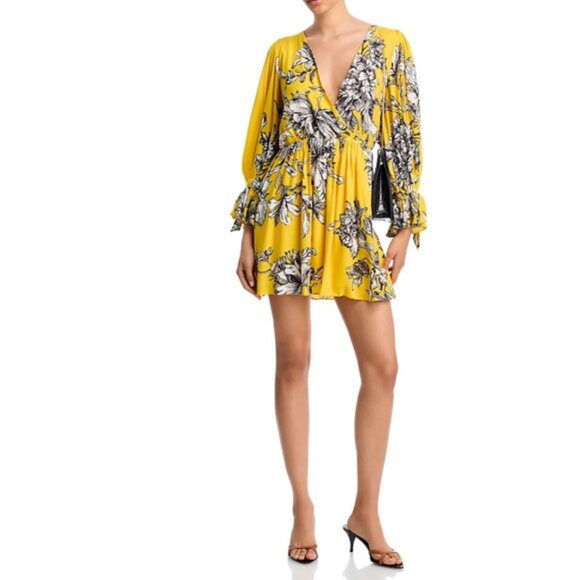 Alice and Olivia Clarissa Deep V Mini Dress - Picture 1 of 5